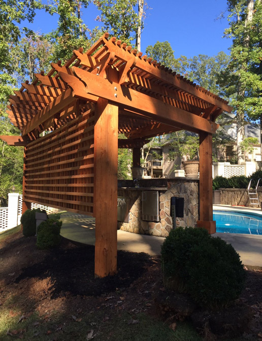 Contact Southern Outdoor Structures — custom pergola pavilion builders Greenville SC